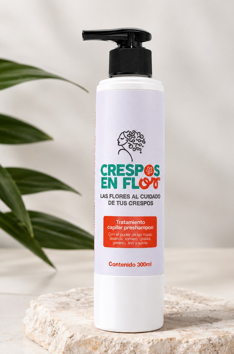 Mascarilla prepoo Crespos en Flor, frasco de 300 ml